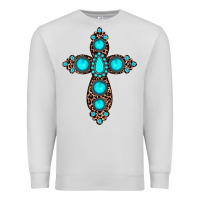 Dove Grey gemstone leopard cross Premium Sweatshirt - JahusDesignShop