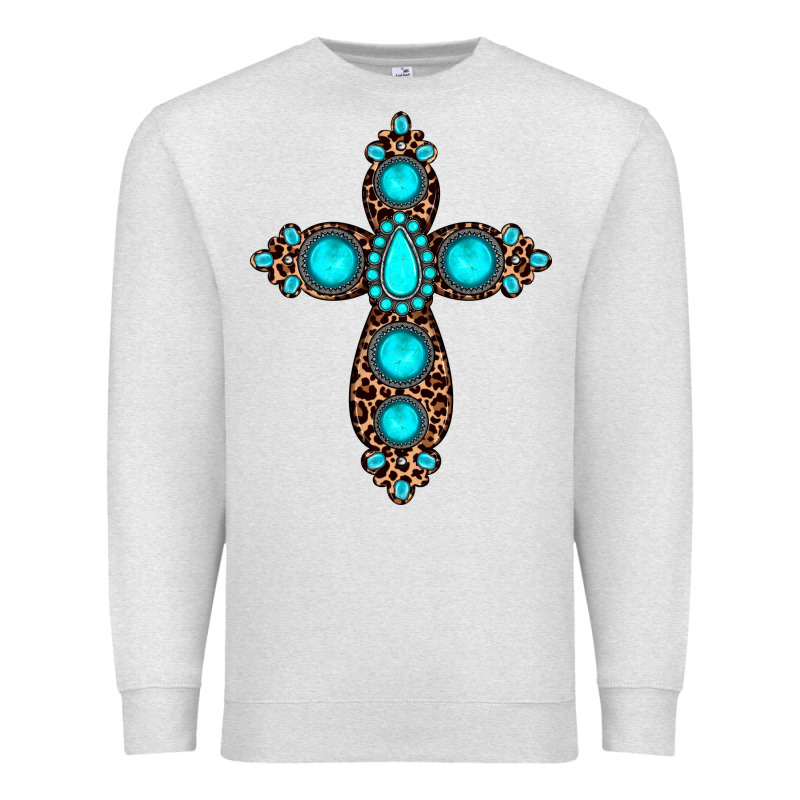 Gemstone Leopard Cross Premium Sweatshirt by JahusDesignShop | Teevron