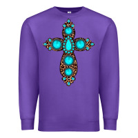 Purple gemstone leopard cross Premium Sweatshirt - JahusDesignShop