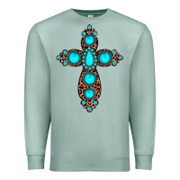 Seafoam gemstone leopard cross Premium Sweatshirt - JahusDesignShop
