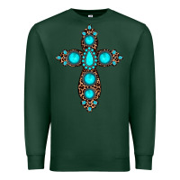 Sports Green gemstone leopard cross Premium Sweatshirt - JahusDesignShop