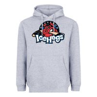 Heather Grey The Icehogs, Rockford Heavyweight Hoodie - artisFamous
