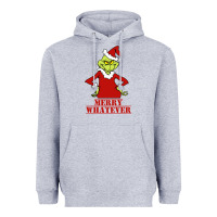 Heather Grey Merry Whatever Grinch Heavyweight Hoodie - artisFamous