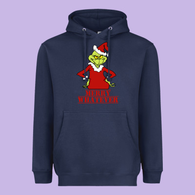 Merry Whatever Grinch Heavyweight Hoodie Designed By Artisfamous