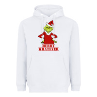 White Merry Whatever Grinch Heavyweight Hoodie - artisFamous