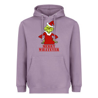 Lavender Merry Whatever Grinch Heavyweight Hoodie - artisFamous
