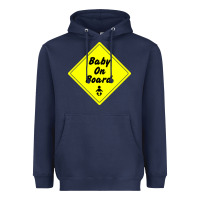 Navy baby on board Heavyweight Hoodie - artisFamous