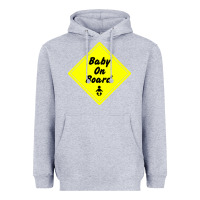 Heather Grey baby on board Heavyweight Hoodie - artisFamous