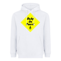 White baby on board Heavyweight Hoodie - artisFamous