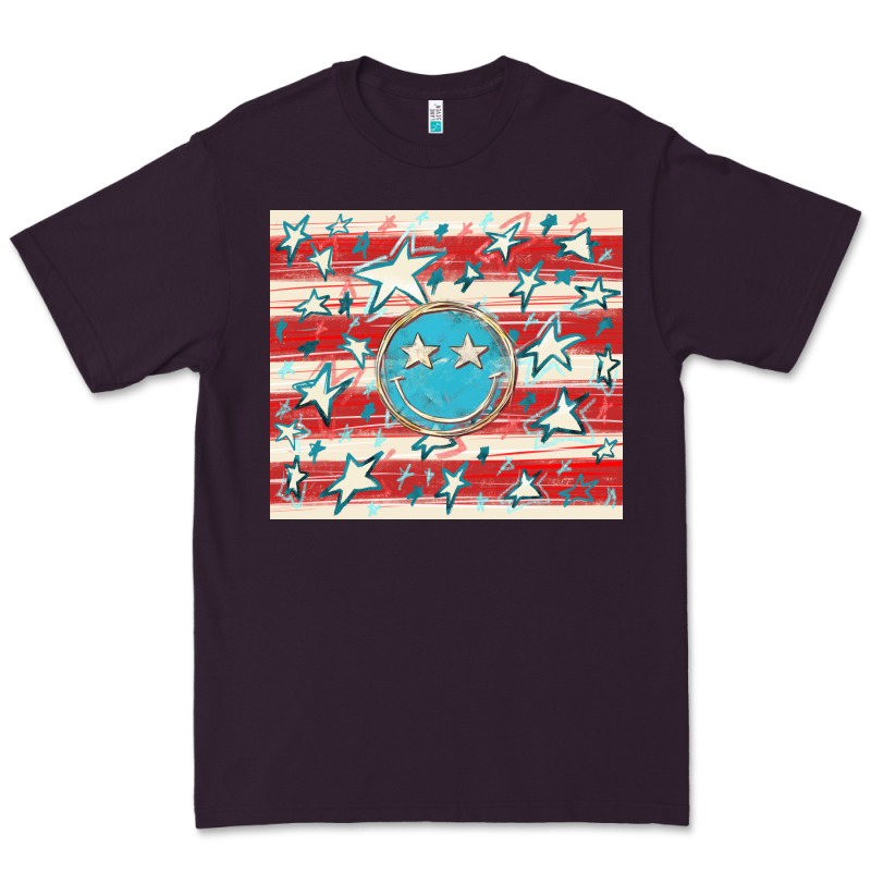 America Flag Smiley  Tumbler Premium Tee by HowdyJamesFarm | Teevron