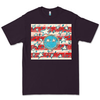 Plum America flag smiley  tumbler Premium Tee - HowdyJamesFarm