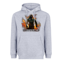 Heather Grey disturbed 8 Heavyweight Hoodie - artisFamous