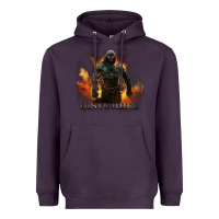 Plum disturbed 8 Heavyweight Hoodie - artisFamous