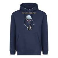 Navy disturbed 10 Heavyweight Hoodie - artisFamous