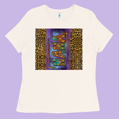 Leopard Nana Tumbler Ladies Tee Designed By Fadigitalartstudio