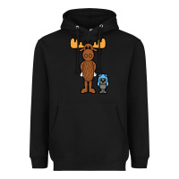 Black rocky and bullwinkle Heavyweight Hoodie - artisFamous