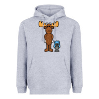 Heather Grey rocky and bullwinkle Heavyweight Hoodie - artisFamous