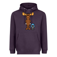 Plum rocky and bullwinkle Heavyweight Hoodie - artisFamous