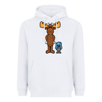 White rocky and bullwinkle Heavyweight Hoodie - artisFamous