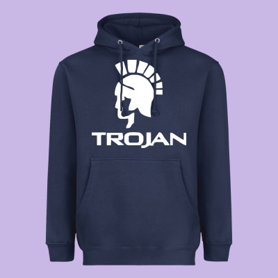 Trojan Condoms Champion Heavyweight Hoodie Designed By Artisfamous