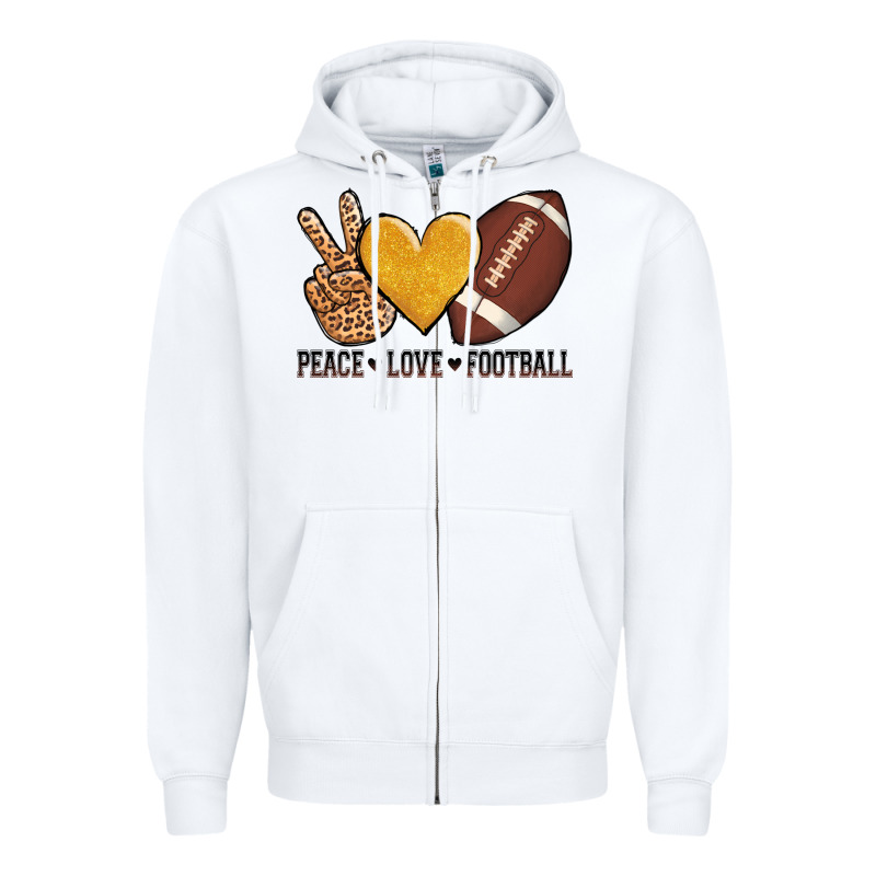 Peace Love Football Revize Zipper Hoodie by AdoDesignShop | Teevron