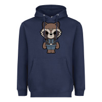 Navy rocket racoon chibi Heavyweight Hoodie - artisFamous