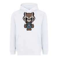 White rocket racoon chibi Heavyweight Hoodie - artisFamous