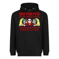 Black shy guys burger and fries Heavyweight Hoodie - artisFamous
