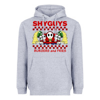 Heather Grey shy guys burger and fries Heavyweight Hoodie - artisFamous