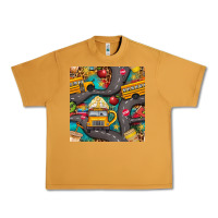 Peanut Butter school bus coffee and star with leopard seamless pattern bbs Urban Heavy Tee - BundleAndBundleShop