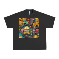 Pigment Black school bus coffee and star with leopard seamless pattern bbs Urban Heavy Tee - BundleAndBundleShop