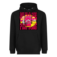 Black Best Pigeons Playing Ping Pong Music Heavyweight Hoodie - artisFamous