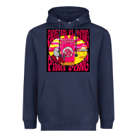 Navy Best Pigeons Playing Ping Pong Music Heavyweight Hoodie - artisFamous