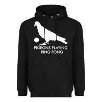 Black Best Pigeons Playing Ping Pong Music Heavyweight Hoodie - artisFamous
