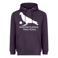 Plum Best Pigeons Playing Ping Pong Music Heavyweight Hoodie - artisFamous