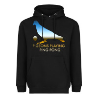 Black Best Pigeons Playing Ping Pong Music Heavyweight Hoodie - artisFamous