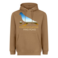 Toasted Coconut Best Pigeons Playing Ping Pong Music Heavyweight Hoodie - artisFamous