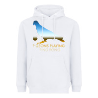 White Best Pigeons Playing Ping Pong Music Heavyweight Hoodie - artisFamous