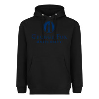 Black George Fox College Design Heavyweight Hoodie - artisFamous