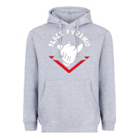 Heather Grey black pyramid Heavyweight Hoodie - artisFamous
