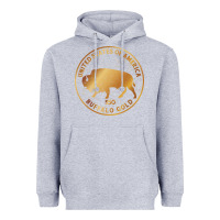 Heather Grey Buffalo Gold Native American - Bison Heavyweight Hoodie - artisFamous