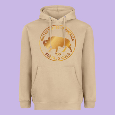 Buffalo Gold Native American - Bison Heavyweight Hoodie Designed By Artisfamous