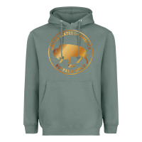 Sage Buffalo Gold Native American - Bison Heavyweight Hoodie - artisFamous