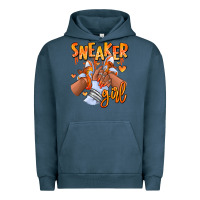Pigment Midnight Navy orange galaxy sneaker girl afro woman Urban Hoodie - RanaPortraitStore
