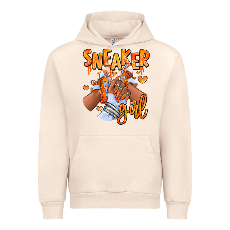 Orange Galaxy Sneaker Girl Afro Woman Urban Hoodie by RanaPortraitStore | Teevron