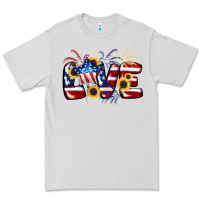 Dove Grey Love 4th of july Premium Tee - CowGirlArtShop