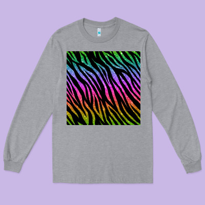 Zebra Glitter Seamless Pattern Long Sleeve Tee Designed By Bundleandbundleshop