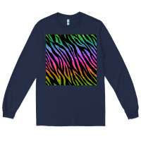 Navy zebra glitter seamless pattern Long Sleeve Tee - BundleAndBundleShop