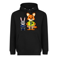Black zootopia duo chibi Heavyweight Hoodie - artisFamous