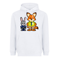 White zootopia duo chibi Heavyweight Hoodie - artisFamous